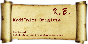 Kránicz Brigitta névjegykártya